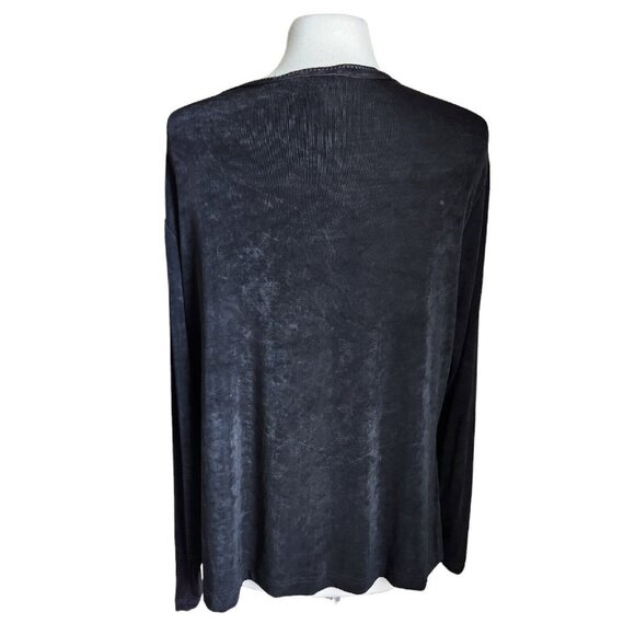 Lane Bryant Slinky Cardigan Black Sz 18 20 Knit Stretchy LIQUID Knit - Picture 3 of 11